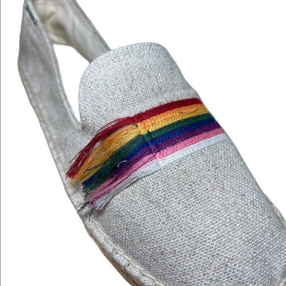 Soludos Espadrilles Shoes Embroidered Canvas Rainbow Tan Neutral Flats Womens 11 - Picture 7 of 16